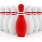 bowling red pin